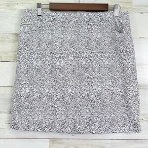 Renuar Skort White Brown‎ Animal Print Golf Athletic Women's Size 12